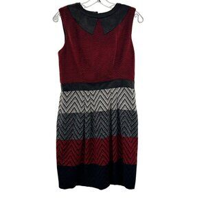 Muse Women's Sleeveless Collared Sheath Dress Multicolor Size 6 Above Knee Zip